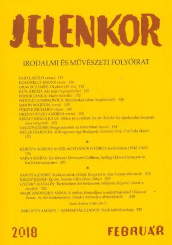 Ágoston Zoltán (szerk.) - Jelenkor 2018. február [antikvár]