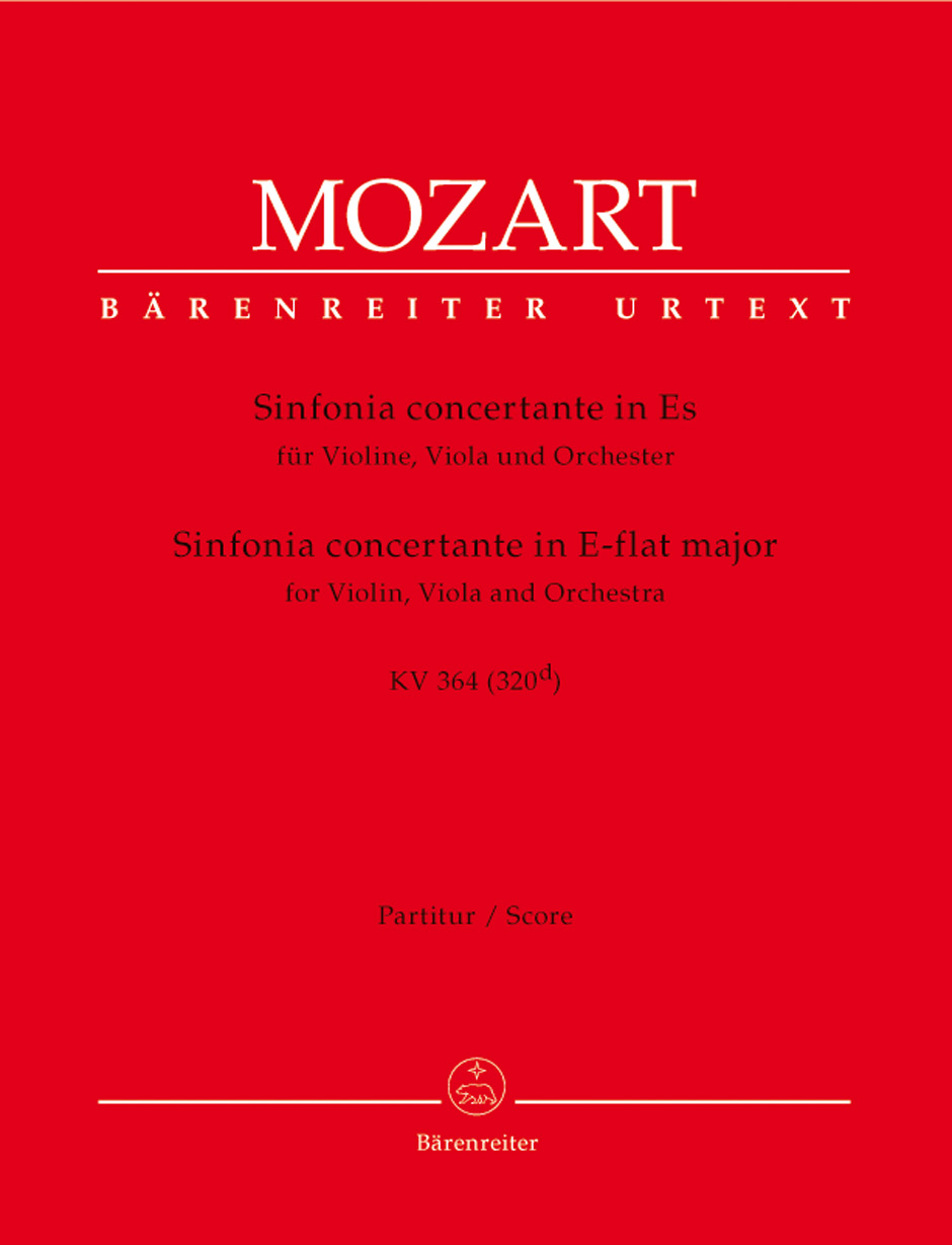 MOZART, W,A, - SINFONIA CONCERTANTE IN ES FÜR VIOLINE, VIOLA & ORCHESTER KV 364 PARTITUR