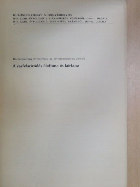 Dr. Andrási Andor - A vas felszívódása az égett betegek gyomor-bélcsatornájából [antikvár]
