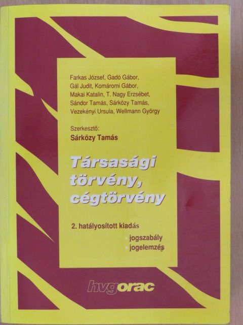 Farkas József - Társasági törvény, cégtörvény [antikvár]