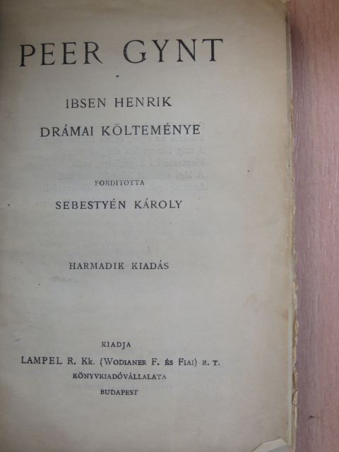 Ibsen Henrik - Peer Gynt [antikvár]
