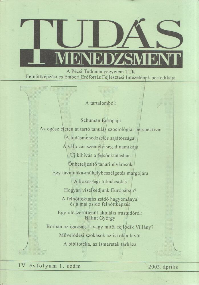 Tudásmenedzsment 2003. április [antikvár]