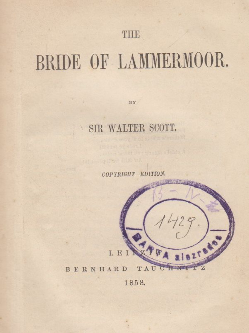 Walter Scott - The Bride of Lammermoor [antikvár]