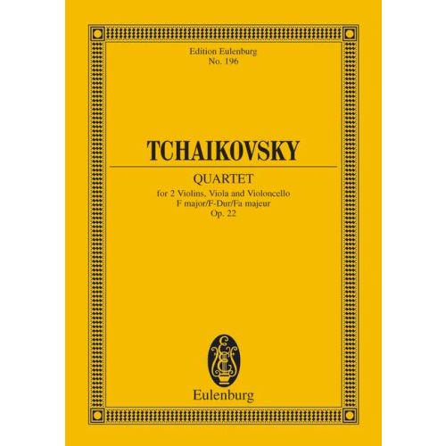 Tchaikovsky - QUARTET F MAJO9R OP.22 TASCHENPARTITUR