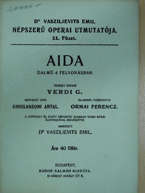 Ghislanzoni Antal - Aida [antikvár]