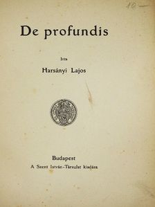 Harsányi Lajos - De profundis [antikvár]
