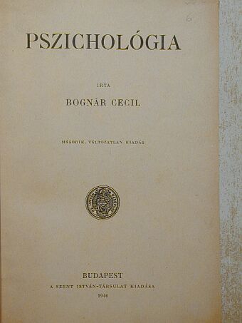 Bognár Cecil - Pszichológia [antikvár]