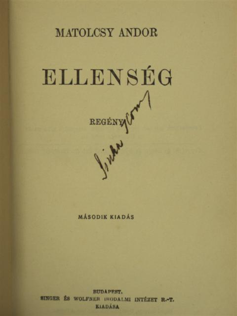 Matolcsy Andor - Ellenség [antikvár]