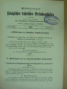 A. Martens - Mittheilungen aus den Königlichen technischen Versuchsanstalten zu Berlin 1888/2. (gótbetűs) [antikvár]