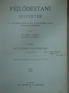 Dr. Lenhossék Mihály - Fejlődéstani jegyzetek I-II. [antikvár]