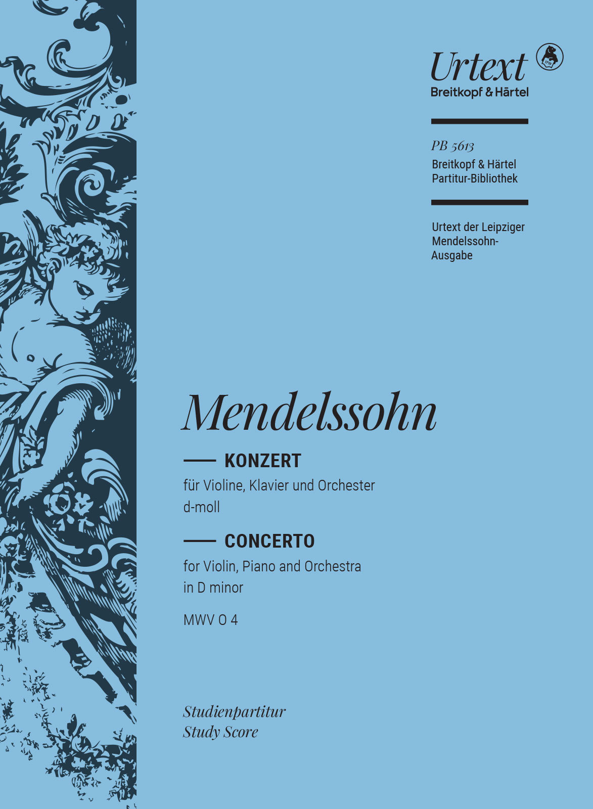 MENDELSSOHN - KONZERT FÜR VIOLINE, KLAVIER UND ORCHESTER  d-MOLL MWV 0 4, STUDIENPARTITUR, URTEXT