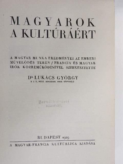A. de Lapradette - Magyarok a kultúráért [antikvár]