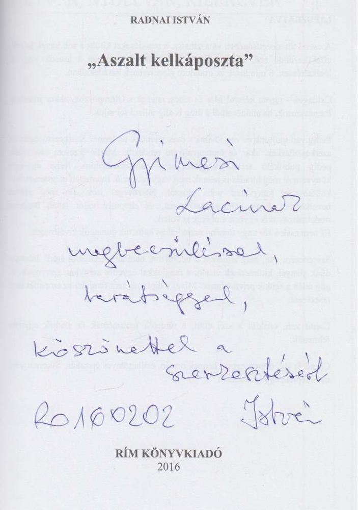 Radnai István - Aszalt kelkáposzta (dedikált) [antikvár]