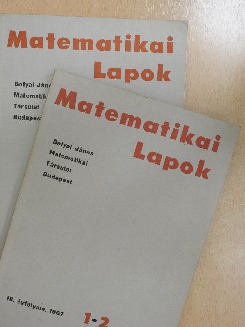 Alpár László - Matematikai Lapok 1967/1-4. [antikvár]