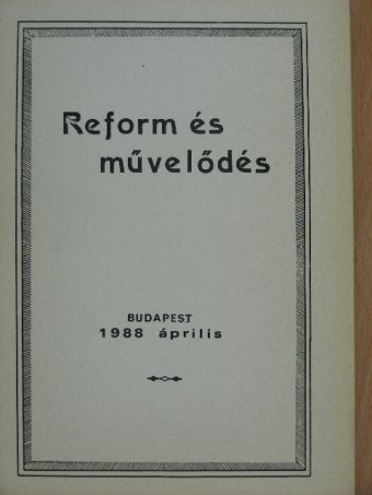 Fodor Katalin - Reform és művelődés [antikvár]