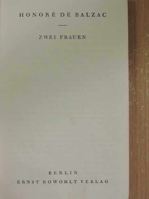Honoré de Balzac - Zwei Frauen [antikvár]