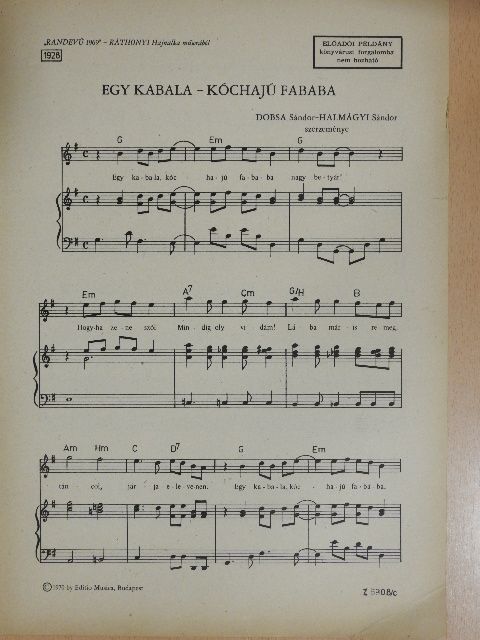 Dobsa Sándor - Egy kabala - Kóchajú fababa [antikvár]