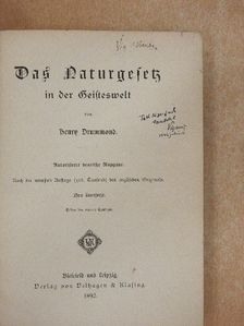 Henry Drummond - Das Naturgesetz in der Geisteswelt (gótbetűs) [antikvár]