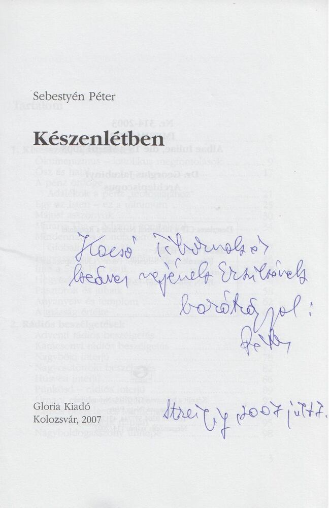 Sebestyén Péter - Készenlétben (dedikált) [antikvár]