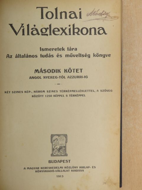 Tolnai Világlexikona II. (töredék) [antikvár]