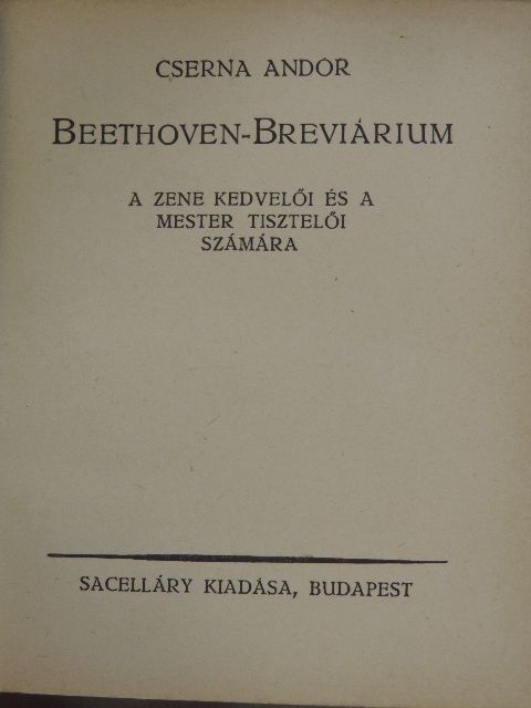 Cserna Andor - Beethoven-breviárium [antikvár]
