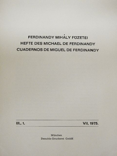 Ferdinandy Mihály - Ferdinandy Mihály füzetei III/1. [antikvár]