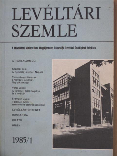 Bán Péter - Levéltári Szemle 1985. január [antikvár]