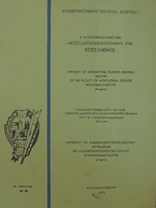 A Mosonmagyaróvári Mezőgazdaságtudományi Kar Közleményei 1972/12 [antikvár]