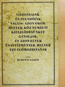Kubinyi Lajos - Viszonyaink és teendőink [antikvár]