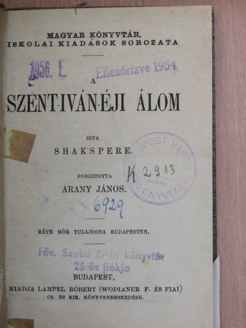 Shakspere - A Szent-Iván-éji álom [antikvár]