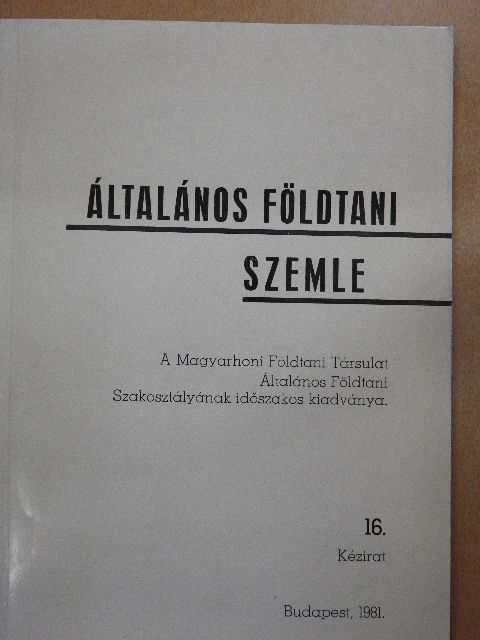 Baksa Csaba - Általános földtani szemle 16. [antikvár]