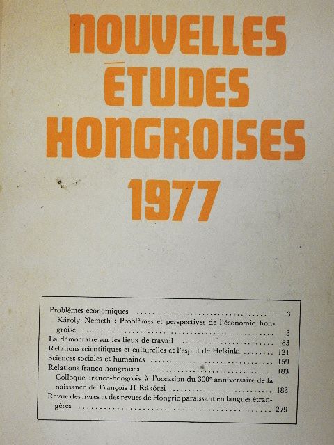Bognár József - Nouvelles Études Hongroises 1977 [antikvár]