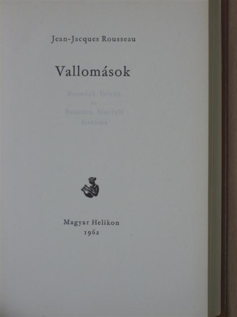 Jean-Jacques Rousseau - Vallomások [antikvár]