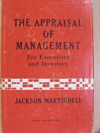 Jackson Martindell - The Appraisal of Management [antikvár]