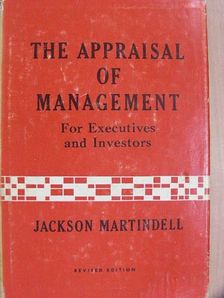 Jackson Martindell - The Appraisal of Management [antikvár]