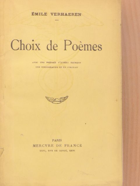 Émile Verhaeren - Choix de Poémes [antikvár]