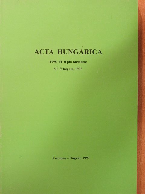 Benedek Gergely - Acta Hungarica 1995 [antikvár]