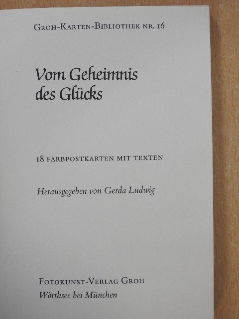 Vom Geheimnis des Glücks [antikvár]