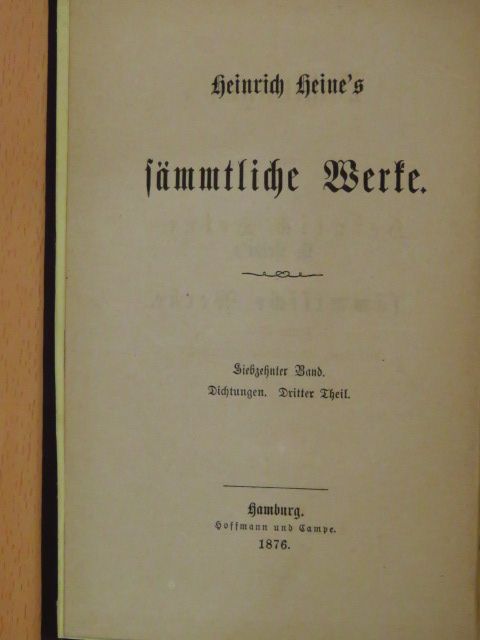 Heinrich Heine - Heinrich Heine's sämmtliche Werke 17/III. (Gótbetűs) [antikvár]