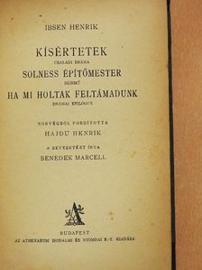 Arcibasev - Kísértetek/Solness építőmester/Ha mi holtak feltámadunk/Timár Liza/Féltékenység [antikvár]