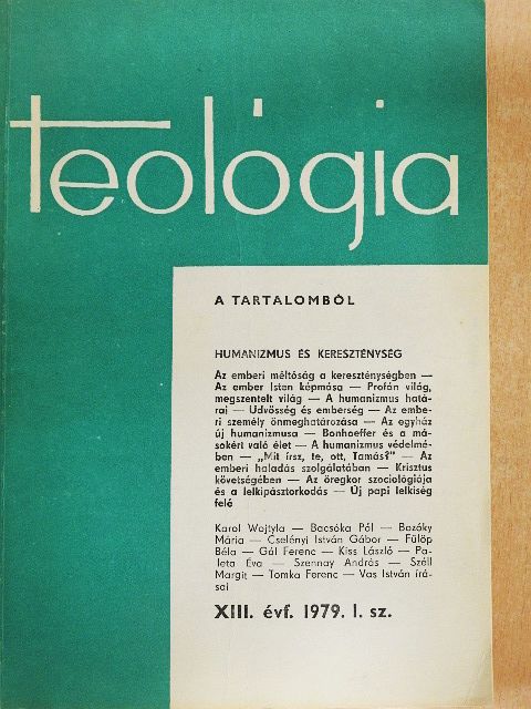 Bozóky Mária - Teológia 1979/1. [antikvár]