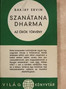 Dr. Baktay Ervin - Szanátana Dharma [antikvár]