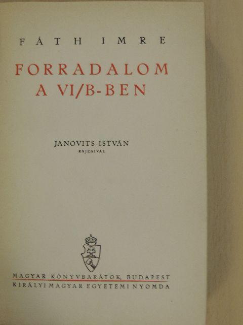 Fáth Imre - Forradalom a VI/B-ben [antikvár]