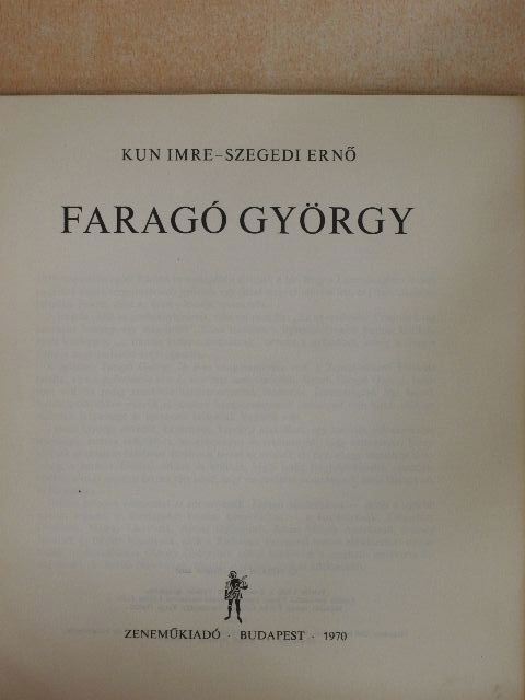 Kun Imre - Faragó György [antikvár]