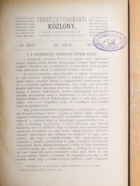 Heller Ágost - Természettudományi Közlöny 1882. (nem teljes évfolyam) [antikvár]
