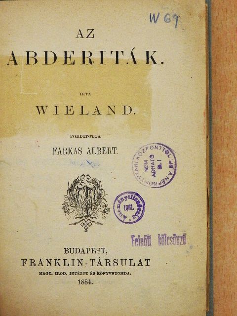 Wieland - Az abderiták [antikvár]