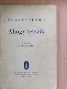 William Shakespeare - Ahogy tetszik [antikvár]