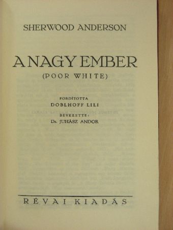 Sherwood Anderson - A nagy ember [antikvár]