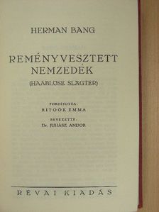 Herman Bang - Reményvesztett nemzedék [antikvár]