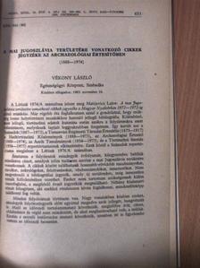 Vékony László - A mai Jugoszlávia területére vonatkozó cikkek jegyzéke az Archaeológiai Értesítőben 1868-1974 [antikvár]